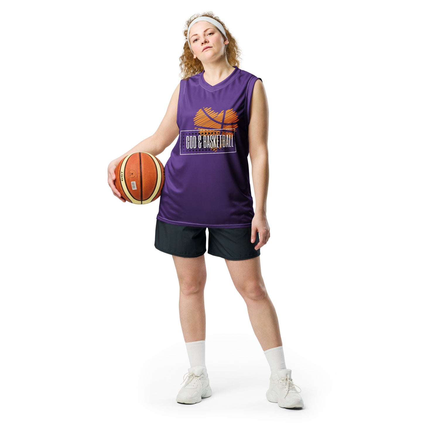 'God and Basketball' unisex basketball jersey