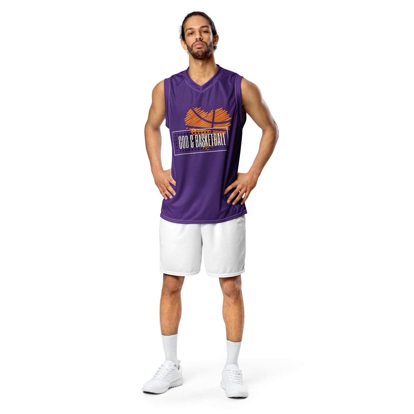 'God and Basketball' unisex basketball jersey