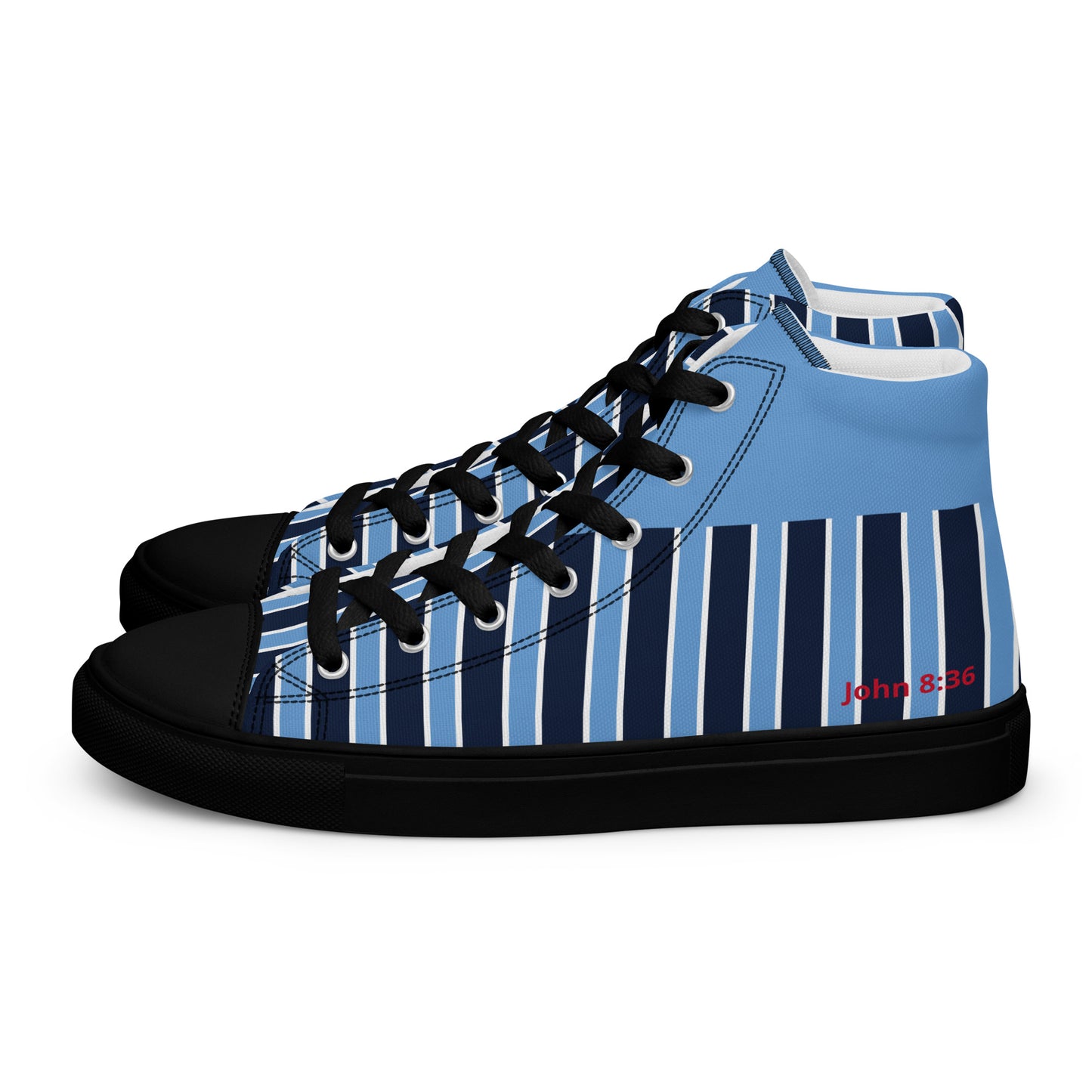 'Free Indeed' John 8:36 - Men’s high top canvas shoes