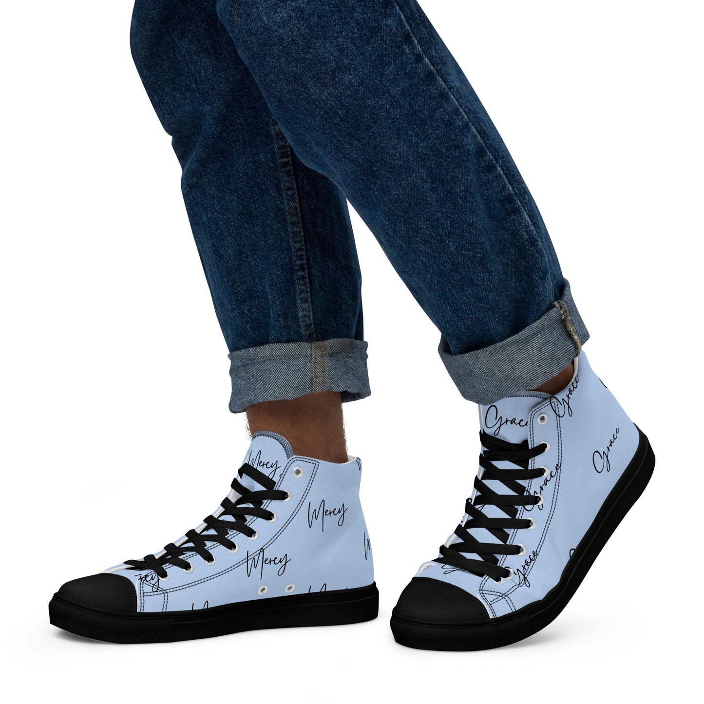 Grace and Mercy - Men’s high top canvas shoes