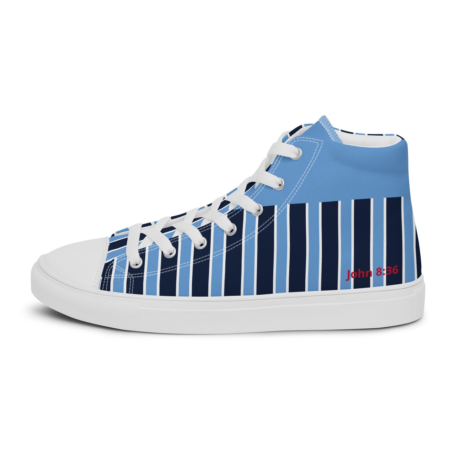 'Free Indeed' John 8:36 - Men’s high top canvas shoes