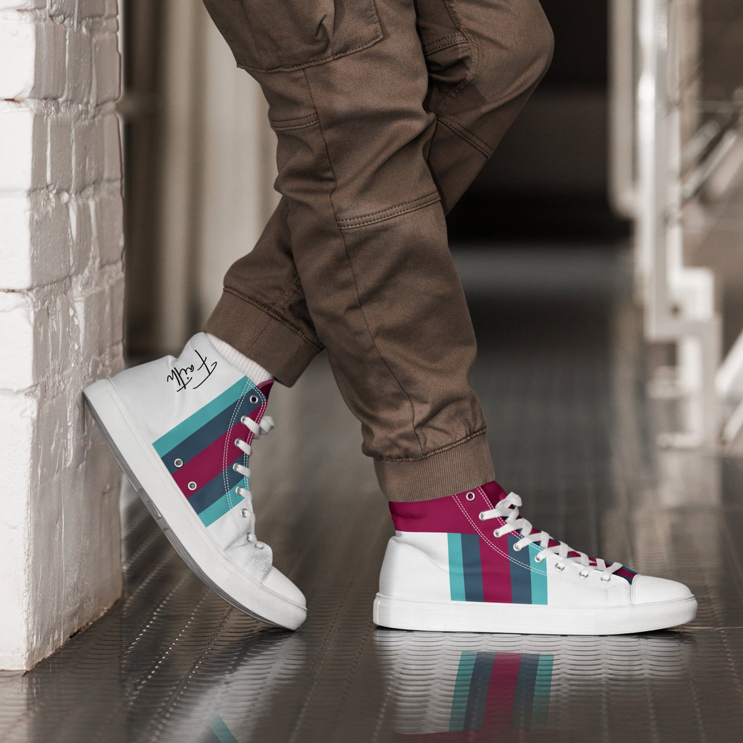 'Faith' - Men’s high top canvas shoes