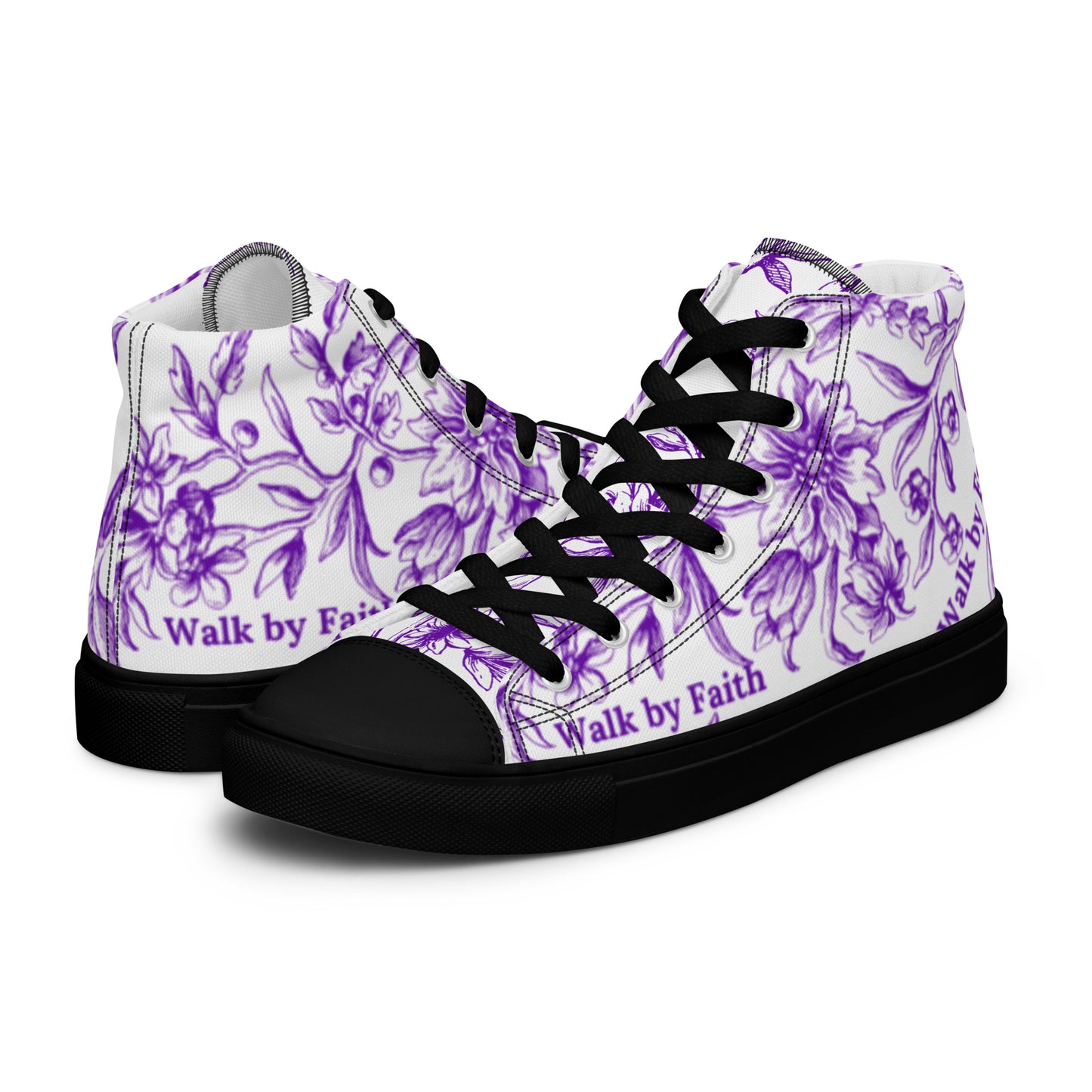 'Walk by Faith' Women’s high top canvas shoes