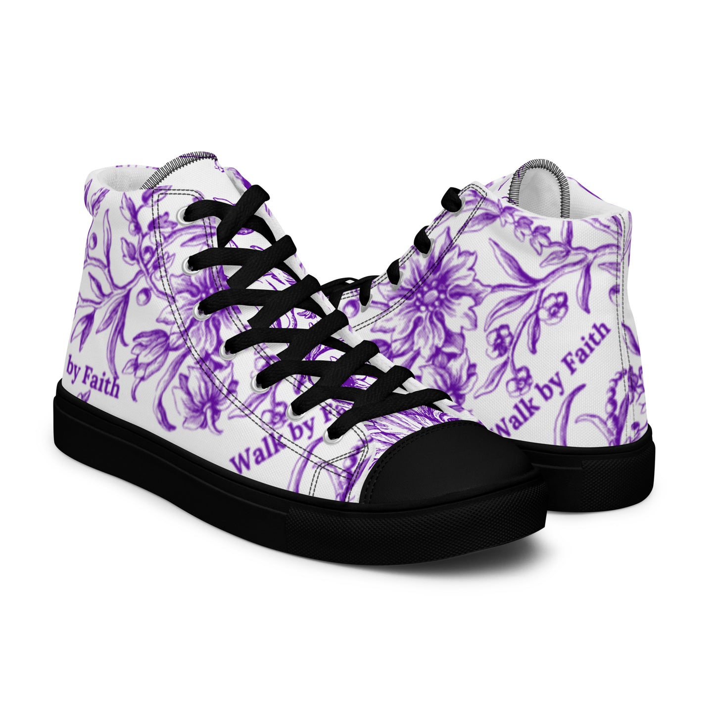 'Walk by Faith' Women’s high top canvas shoes