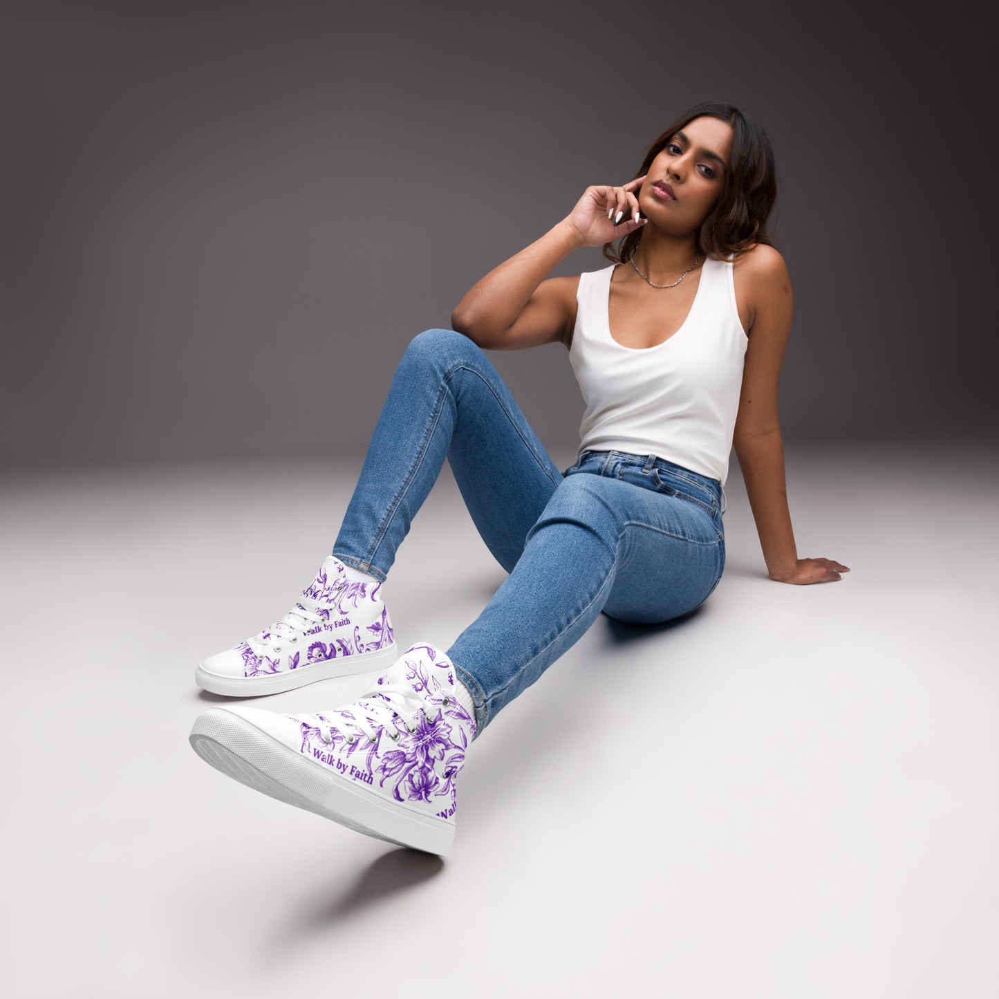 'Walk by Faith' Women’s high top canvas shoes