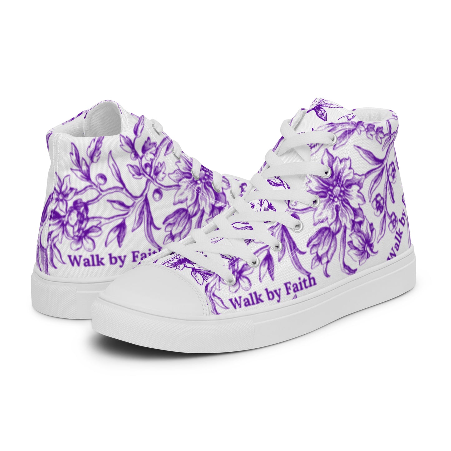 'Walk by Faith' Women’s high top canvas shoes