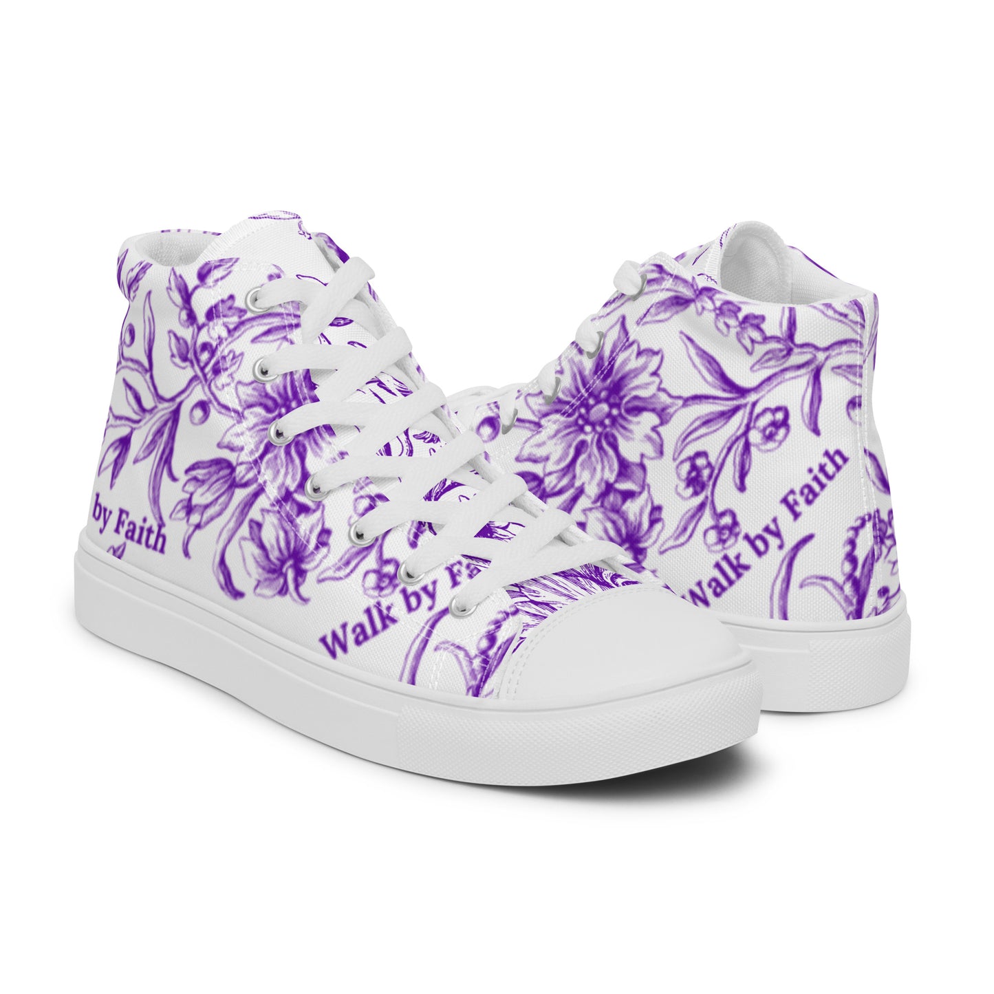 'Walk by Faith' Women’s high top canvas shoes