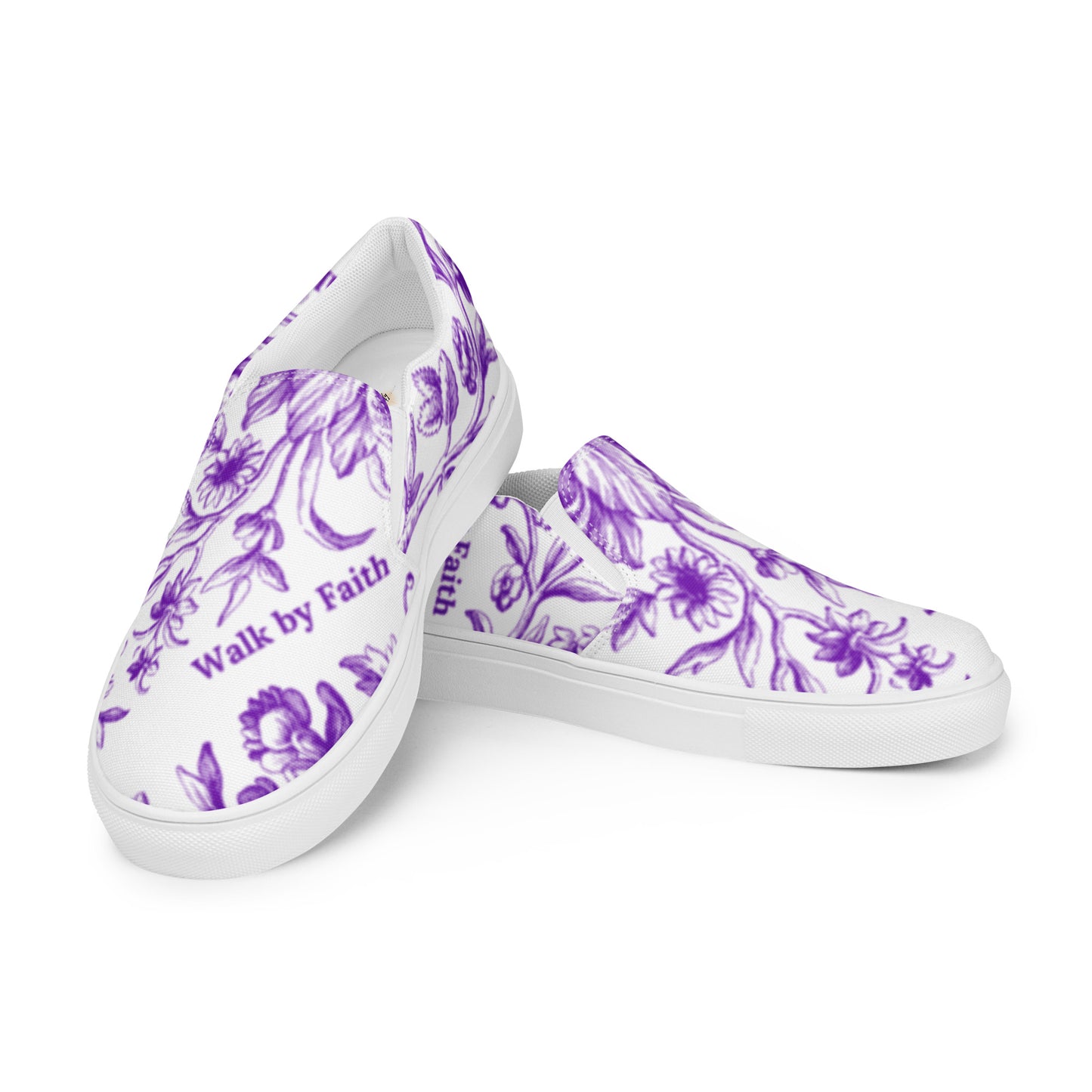 'Walk by Faith' Women’s slip-on canvas shoes