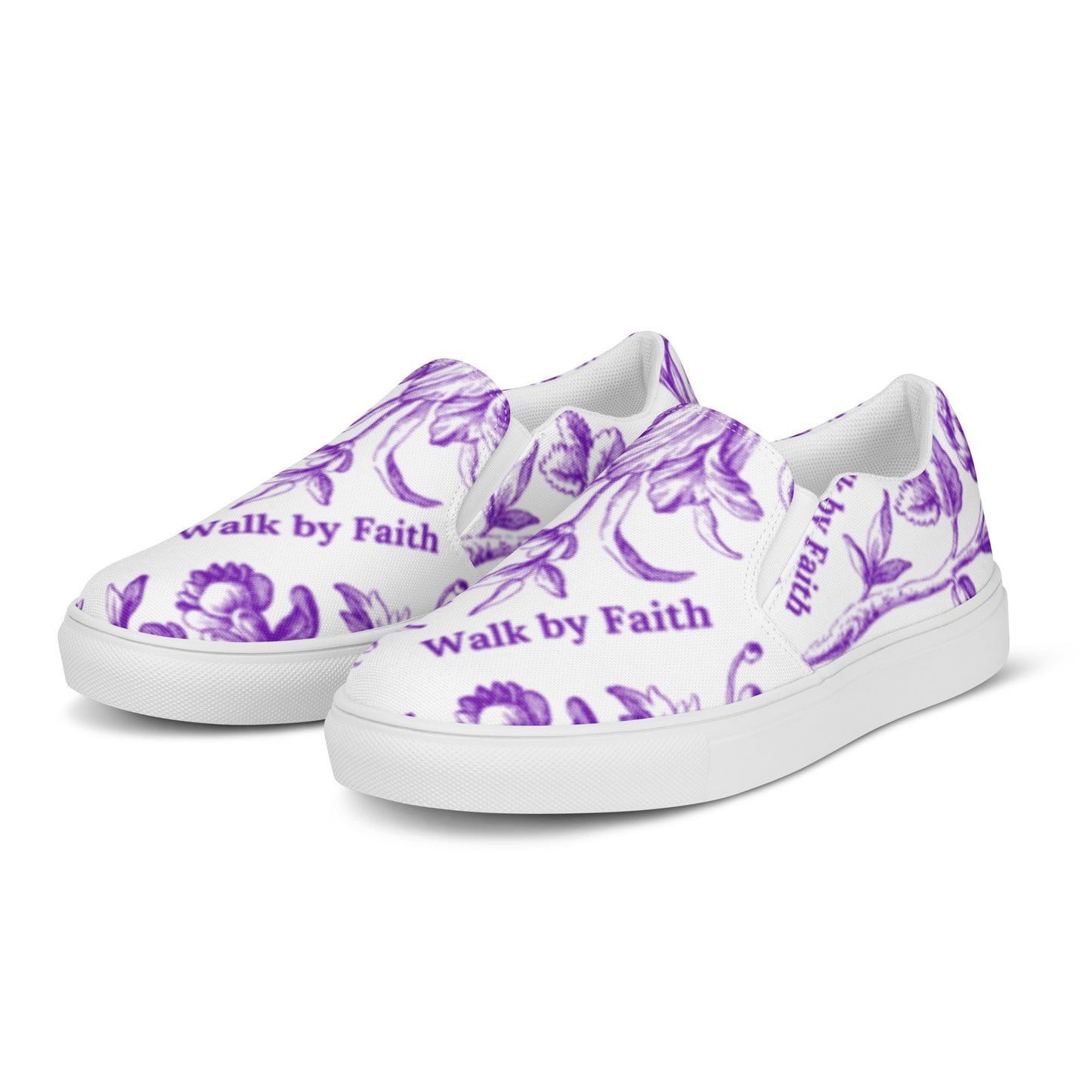 'Walk by Faith' Women’s slip-on canvas shoes