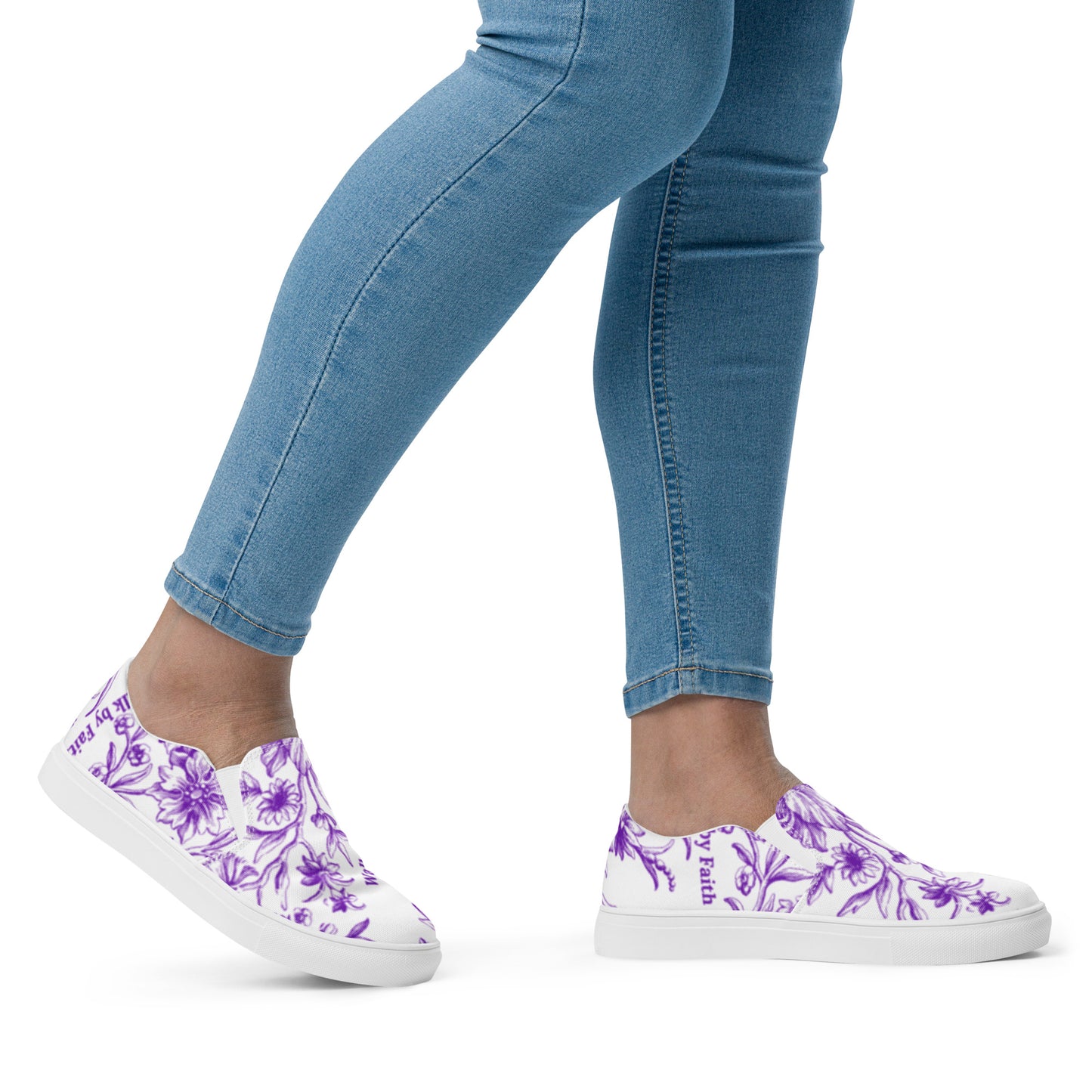 'Walk by Faith' Women’s slip-on canvas shoes